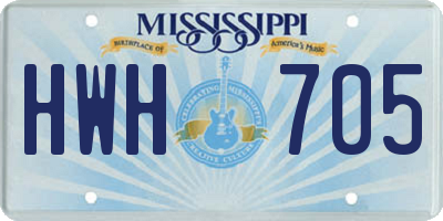 MS license plate HWH705