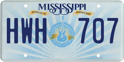 MS license plate HWH707