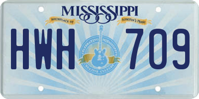 MS license plate HWH709