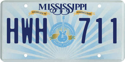 MS license plate HWH711
