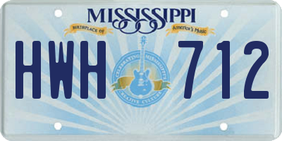 MS license plate HWH712