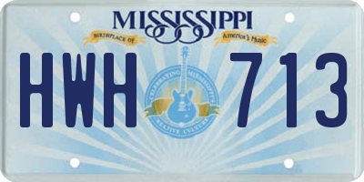 MS license plate HWH713