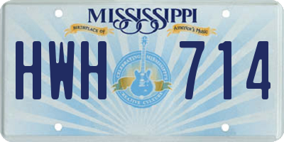 MS license plate HWH714