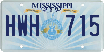 MS license plate HWH715