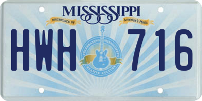 MS license plate HWH716