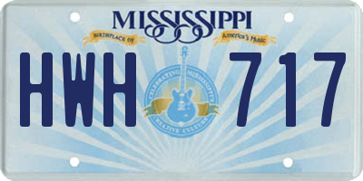 MS license plate HWH717