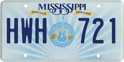 MS license plate HWH721