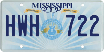 MS license plate HWH722