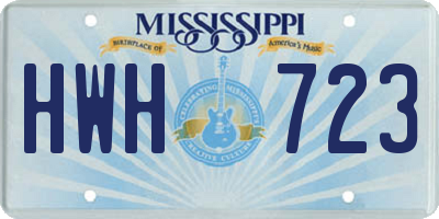 MS license plate HWH723