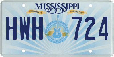 MS license plate HWH724