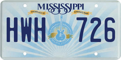 MS license plate HWH726