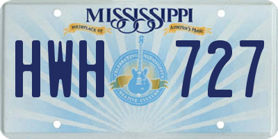 MS license plate HWH727