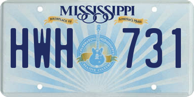 MS license plate HWH731