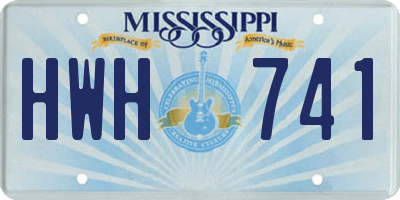 MS license plate HWH741