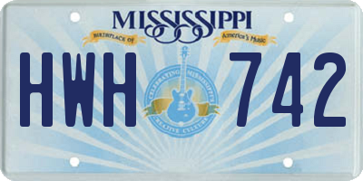 MS license plate HWH742