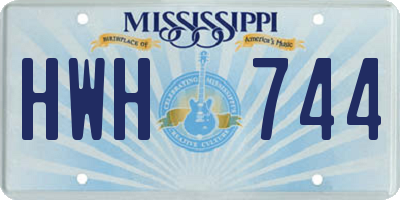MS license plate HWH744