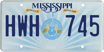MS license plate HWH745