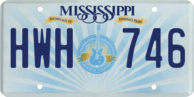 MS license plate HWH746