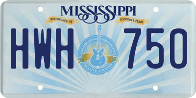 MS license plate HWH750
