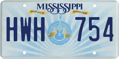 MS license plate HWH754