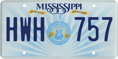 MS license plate HWH757