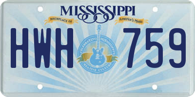 MS license plate HWH759