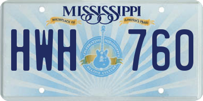 MS license plate HWH760