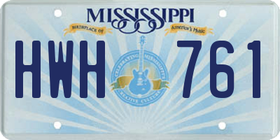MS license plate HWH761