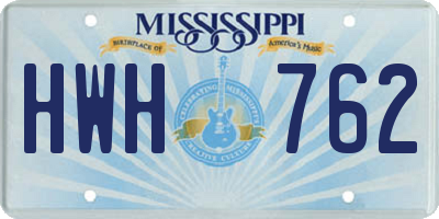 MS license plate HWH762
