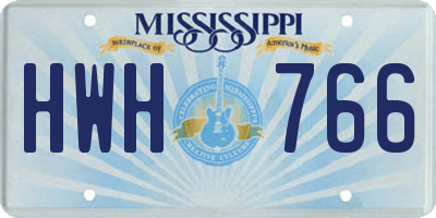 MS license plate HWH766