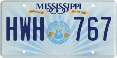 MS license plate HWH767