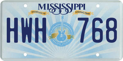 MS license plate HWH768