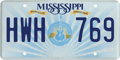 MS license plate HWH769