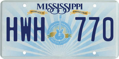 MS license plate HWH770