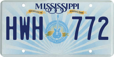 MS license plate HWH772