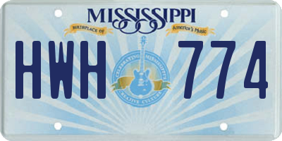 MS license plate HWH774