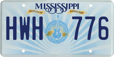 MS license plate HWH776
