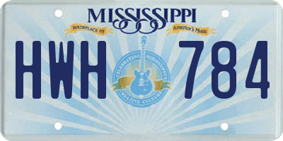 MS license plate HWH784