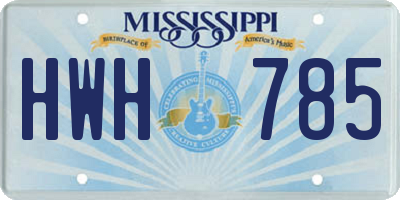 MS license plate HWH785