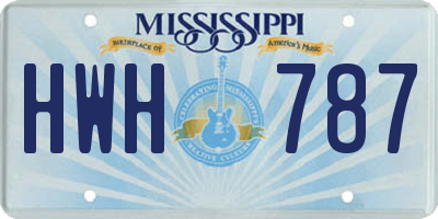 MS license plate HWH787