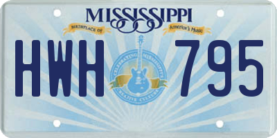 MS license plate HWH795