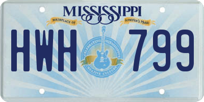 MS license plate HWH799