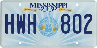 MS license plate HWH802