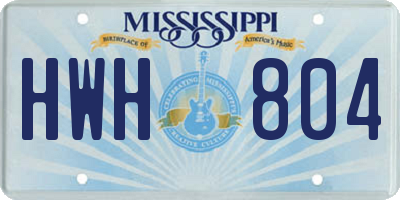 MS license plate HWH804
