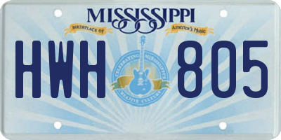 MS license plate HWH805