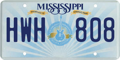 MS license plate HWH808
