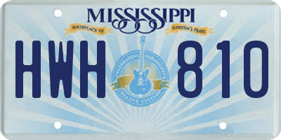 MS license plate HWH810