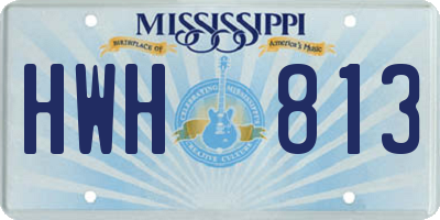 MS license plate HWH813