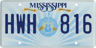 MS license plate HWH816