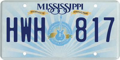 MS license plate HWH817